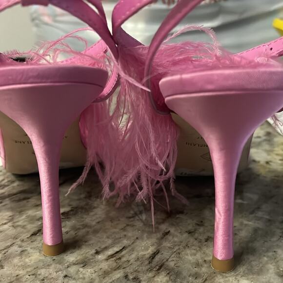 Antonio Melani Breast Cancer Awareness Capsule Stacy Feather Stilettos 9.5M - Picture 4 of 6